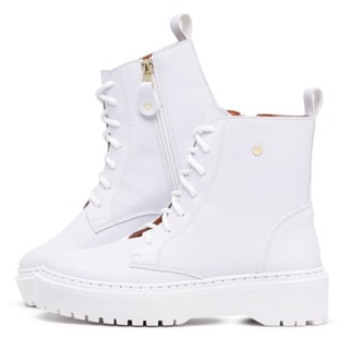 Coturno Feminino Bota Blogueira Plataforma Tratorada Baixa Rock Preto Branco