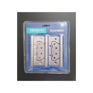 Kit 3 Dobradiças Encaixe Sobrepor 4x3 Inox Escovado Soprano