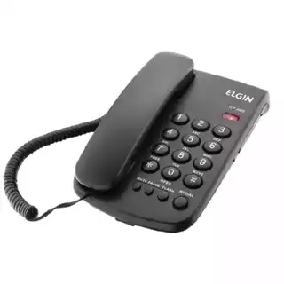 Telefone com Fio Fixo e Chave de Bloqueio ELGIN TCF 2000 Preto