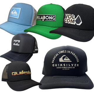 Boné Trucker Aba Curva Marcas Surf Skate Telinha Clássico Old School Vintage