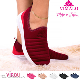 Tênis Feminino Meia Calce Fácil Slip On Ortopédico Mãe e Filha para Caminhada Vl-02
