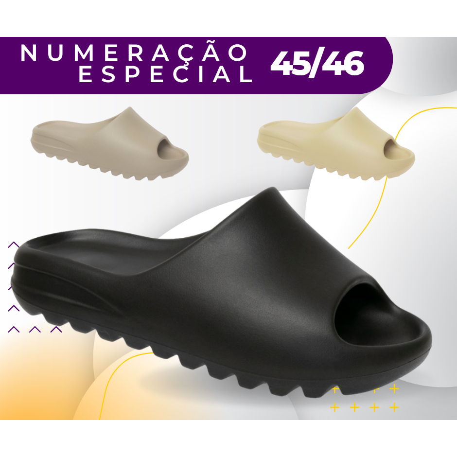 Chinelo Slide Nuvem Masculino Numeração Especial Grande Numero 45/46