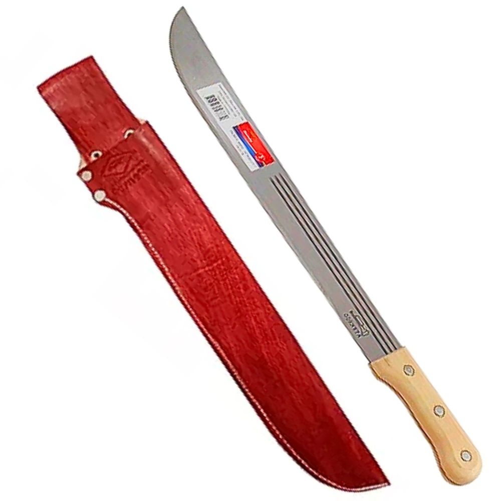 Kit Facão Para Mato Em Ferro Fundido Cabo Madeira Com Bainha Em Couro ...