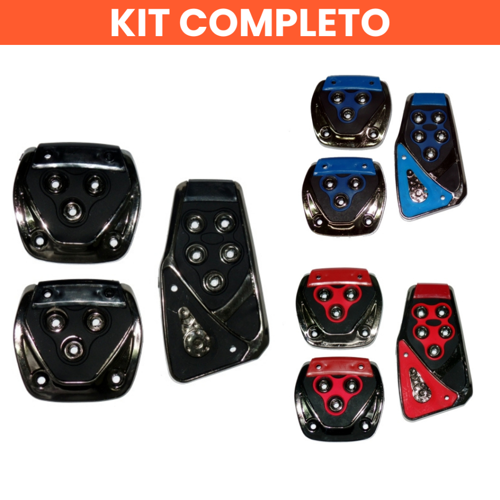 Kit 3 Peças Pedaleiras Esportivas Automotiva Carros Tuning Acessórios Universal