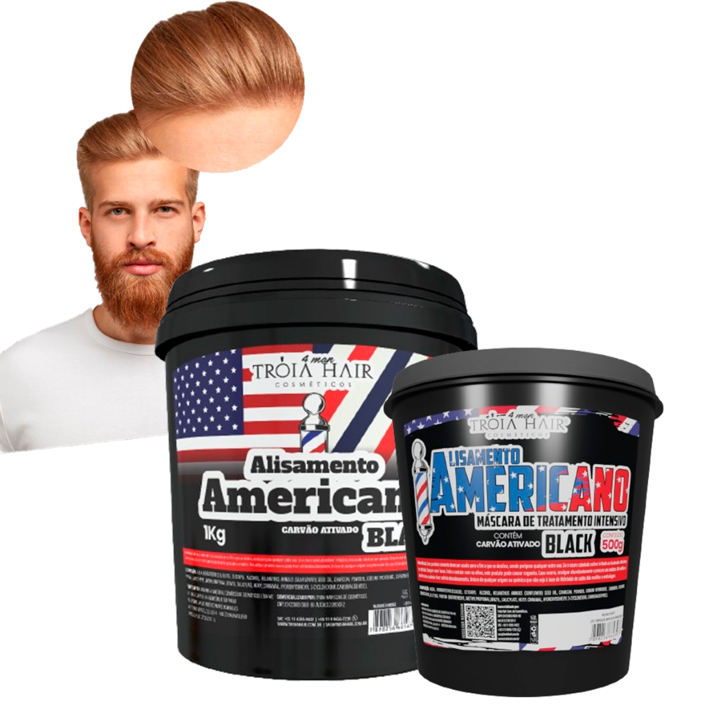 Alisamento Americano Black - Relaxamento de Cabelo Masculino Troia hair ...