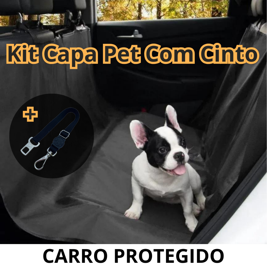 Capa Protetora Pet Impermeável Com Cinto de Segurança Pet Carro Gato Cachorro Animal Transporte