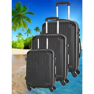 Conjunto 3 Malas De Bordo Viagem Nacional Internacional Com 4 Rodas 360º Com Trava De Encaixe , Cadeado Embutido , Divisório Interno , Extensor Extra