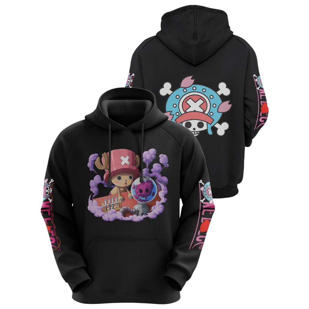 Blusa Moletom Canguru Anime Japonês One Piece Medico Tony Tony Chopper Ref 01