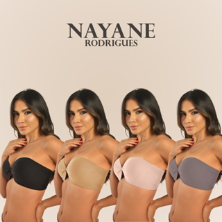 Sutia Nayane Rodrigues Tomara que Caia com Bojo e Aro Liso de Alta Sustentacao Push Up Confortavel