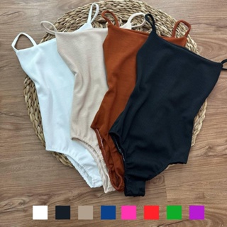 KIT 2 Body Alça Fina Feminino Canelado Premium Alcinha