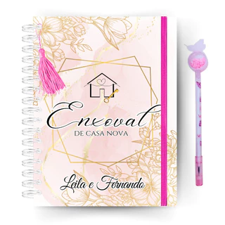 Planner Enxoval de Casa Nova PERSONALIZADO Completo - Controle Financeiro Lista de Enxoval e Caneta Fofa, Casamento, Caderno Casamento, Noiva, Noivos