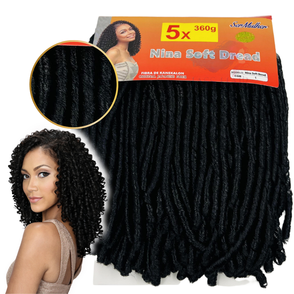 Cabelo Sintético Nina Soft Dread Ser Mulher Crochet Braids 360 gramas ...