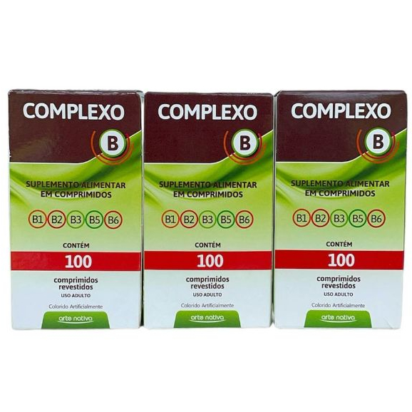 Kit 3 Suplemento De Vitaminas Complexo B 100 Comprimidos - Arte Nativa ...