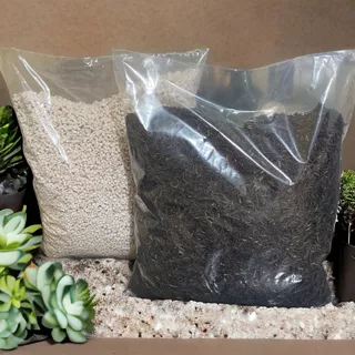 Kit 5 litros de perlita expandida grossa e casca de arroz carbonizada