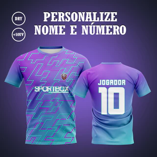 Kit jogo com 05 Camisa Camiseta Blusa Futebol futsal Personalizada nome número e brasão INFANTIL JUVENIL ADULTO