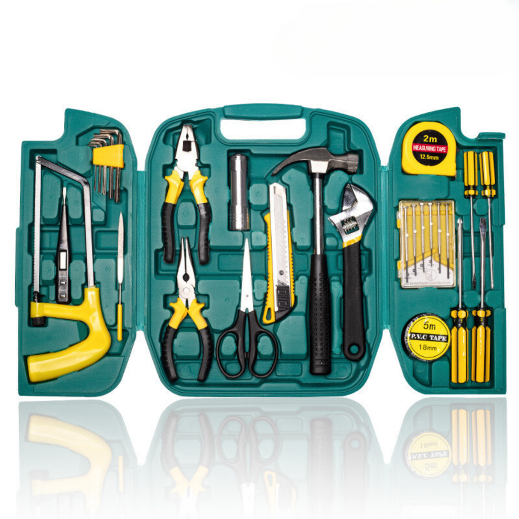 Kit Jogo De Ferramentas Chaves Allen Alicate Martelo Completos 27 Peças Com Maleta