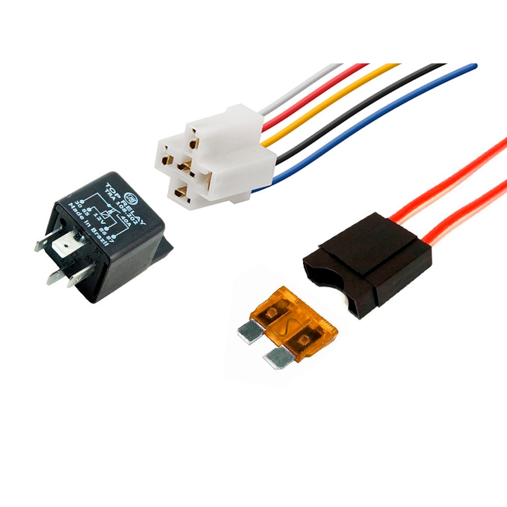 Rele auxiliar 4 pinos com porta fusível