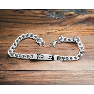 Pulseira Bracelete Aço Inoxidavel Olho Olhar Face Masculino Feminino 20cm Anti Alérgico Pode Molhar