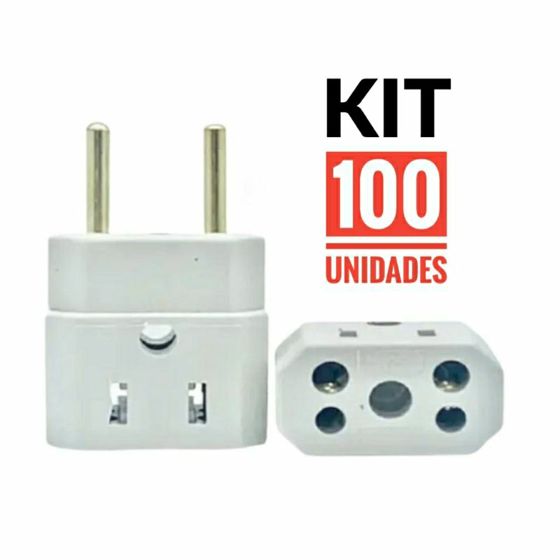 Kit 100 Adaptadores de Tomada Bob Esponja Padrão Novo e Antigo- 10A e 20a