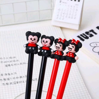 Caneta Gel Ponta Fina Tinta Preta Mickey e Minnie