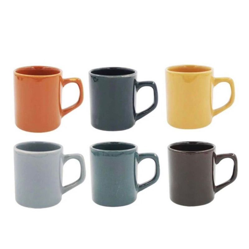 Conjunto Jogo De 6 Canecas Xícaras De Café Em Cerâmicas 85ML