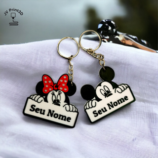 Chaveiros Disney Personalizados 3D - Mickey e Minnie! Com Nome!!