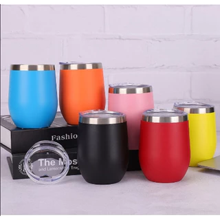 Copo Cuia Térmica Várias Cores em Inox Parede Dupla 350ml com Tampa Acrílica - Envio Imediat