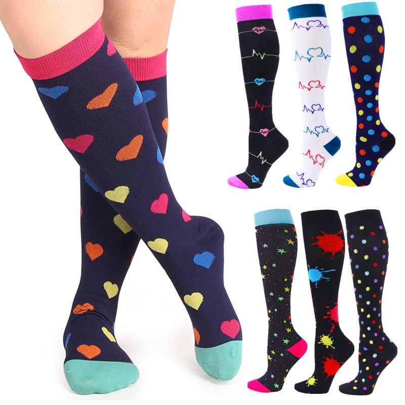 Meias De Compressão Femininas Terapia De Maternidade Edema Enfermeira Trabalhando Corrida Esportivas Tubo Longo 20-30mmHg