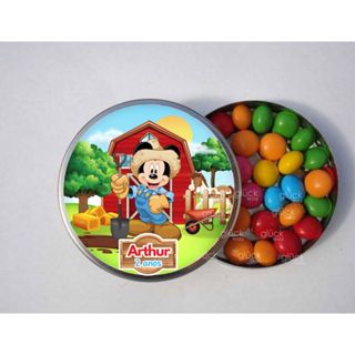 100 adesivos personalizados 5 cm - Mickey Fazendeiro COM RECORTE para latinha tubete caixinha