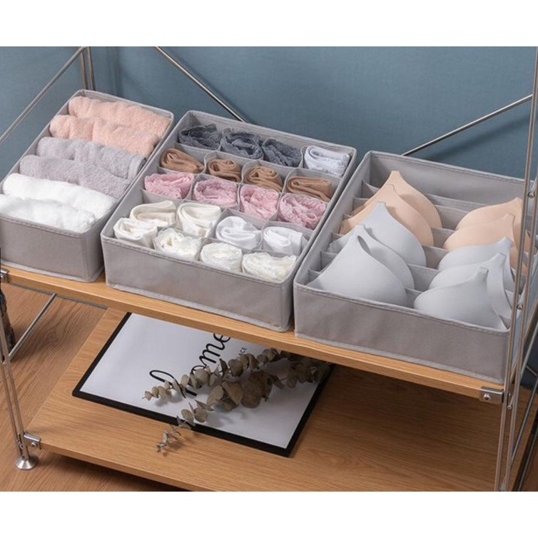 Kit com 3 Organizadores De Gaveta 6/7/24 Divisórias