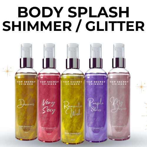 NOVIDADE BODY SPLASH 60ML SHIMMER GLITTER TOP SECRET PÓS BANHO VANILLA ...