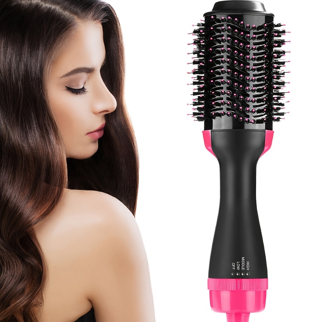 Escova Secadora Alisador Elétrica Quente Cabelo Com 3 Em1 Hair Styler