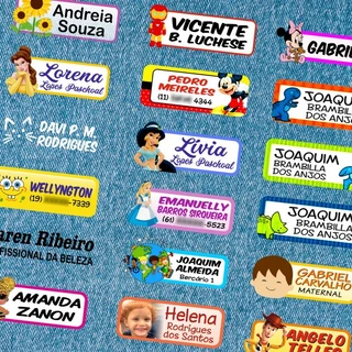 Etiquetas de Nome Personalizadas para roupas, aplica com ferro
