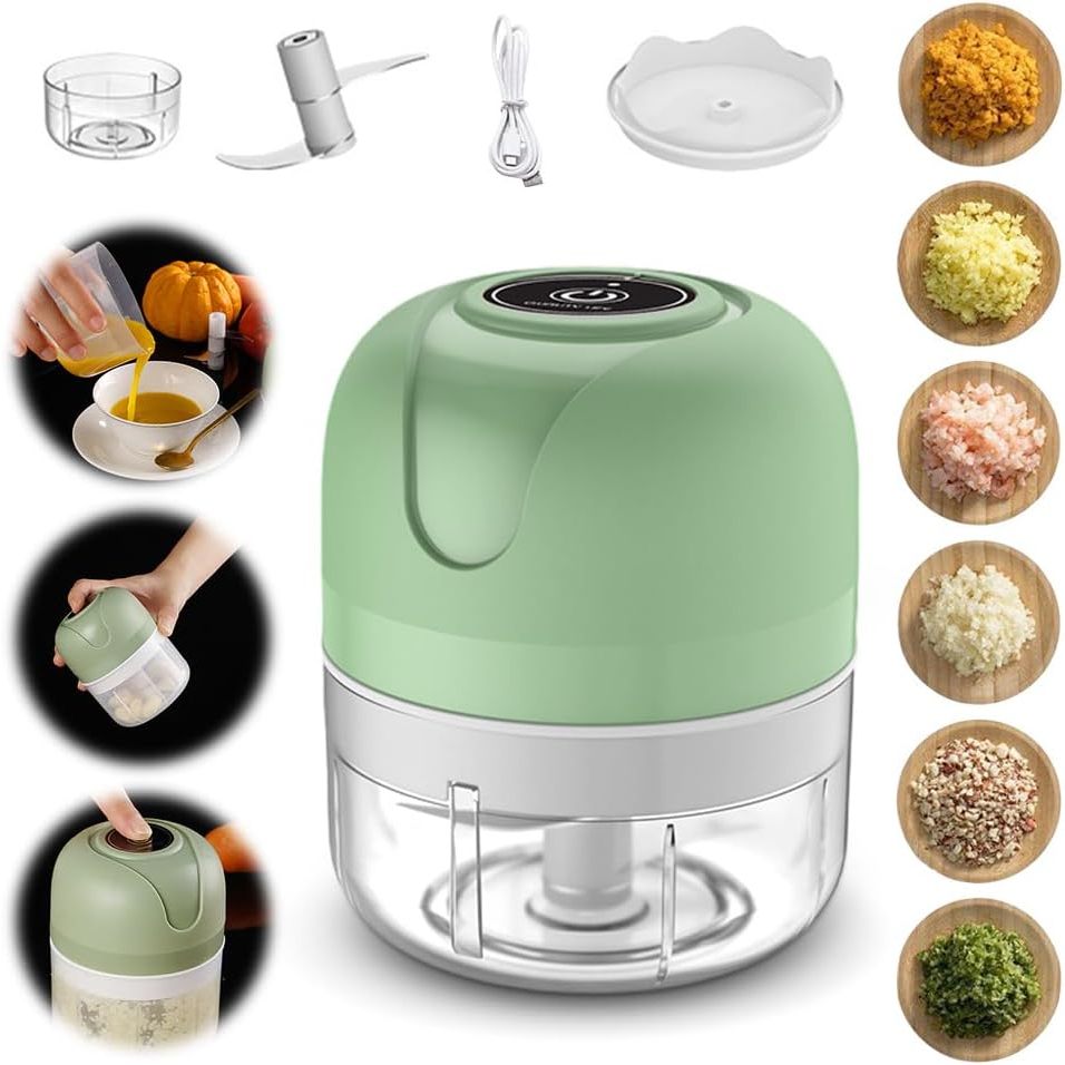 Mini Processador Triturador Sem Fio Elétrico 250ML De Alimentos Para Legumes Alho Gengibre - KL-813