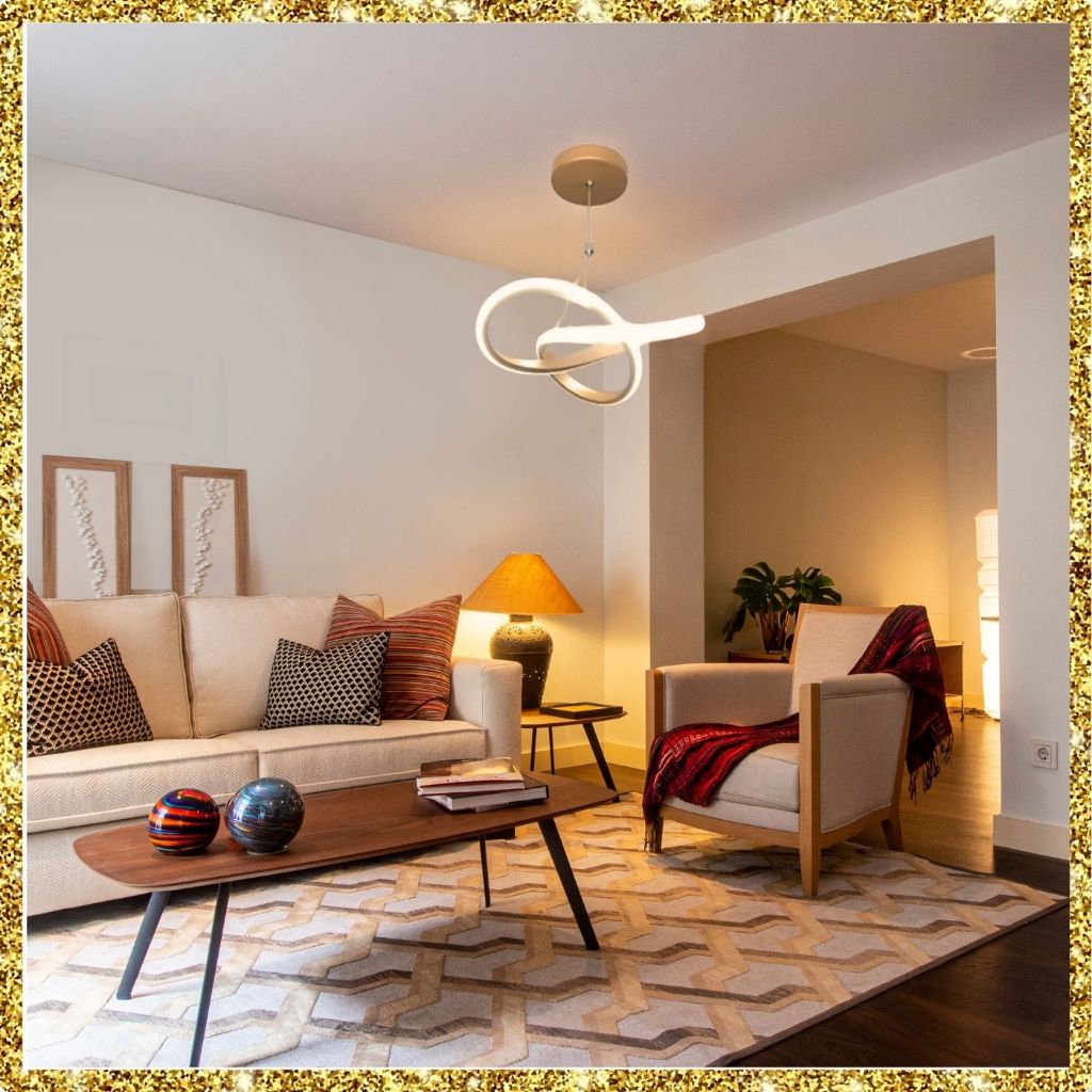 Luminária Pendente Moderno 35cm Lustre 3em1 25w Luxuosa para Sala Quarto Escritório Lustre LED