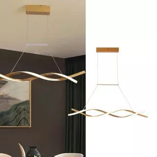 Lustre Pendente Dourado Moderno Led 3 Em 1 Luminária Espiral para Sala Quarto Escritório