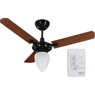 Ventilador De Teto Tron Pera New Lustre Fosco 130W Verniz/Preto