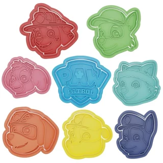 Kit 8 Cortador Marcador Patrulha Canina Paw Pasta Cookie