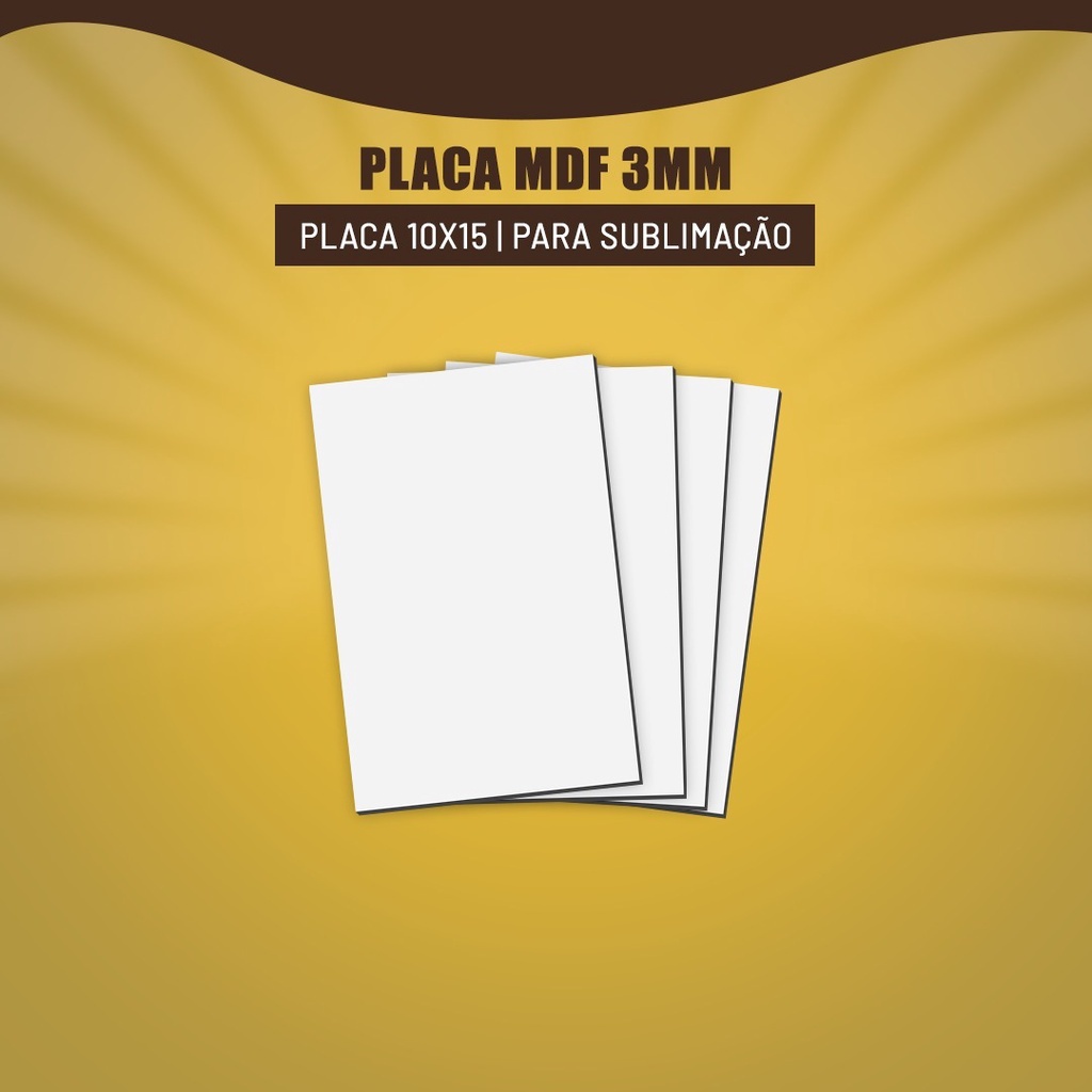 Placa MDF tamanho 10x15 cm para sublimação resinada sublimatica 3mm KIT ...