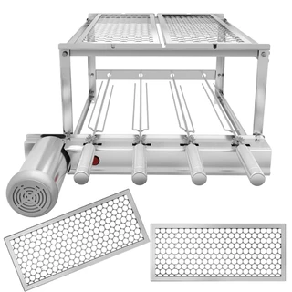 Churrasqueira Gira Grill 100% Inox - 4 Espetos Giratórios + 2 Grelhas Moedas