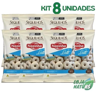 KIT 8 Sequilhos Clássicos Sem Glúten Sem Lactose 300g - Nazinha