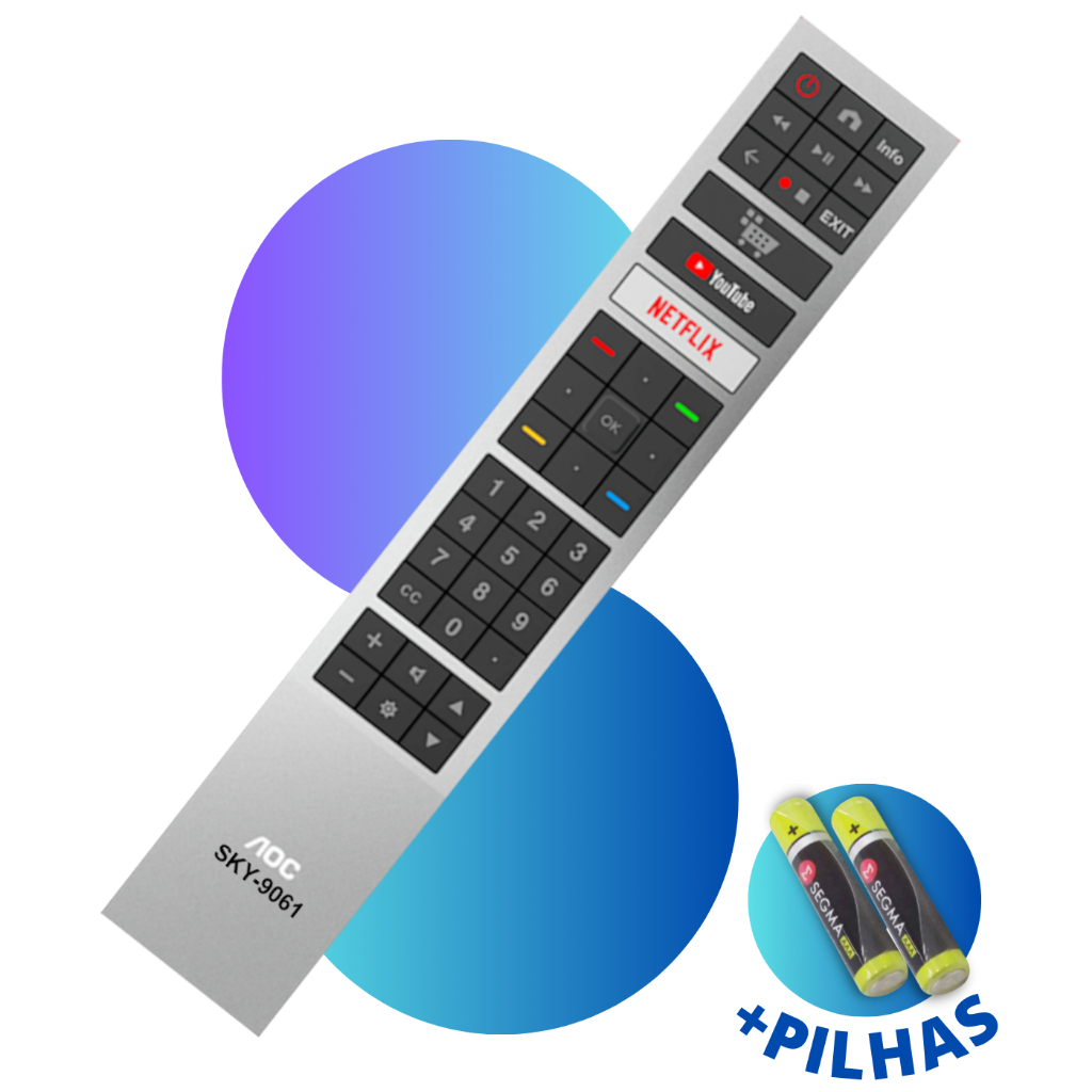 Controle Remoto para TV AOC SMART 4K LED - YouTube Netflix