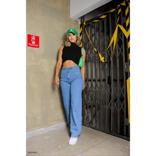CALÇA CONSCIÊNCIA JEANS WIDE LEG CINTURA ALTA - MÉDIA