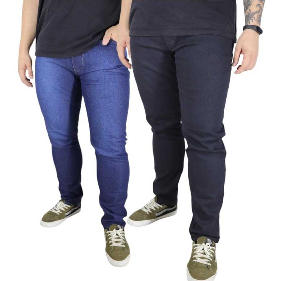 Kit 02 Calça Plus Size Jeans Masculina com Elastano Pronta Entrega