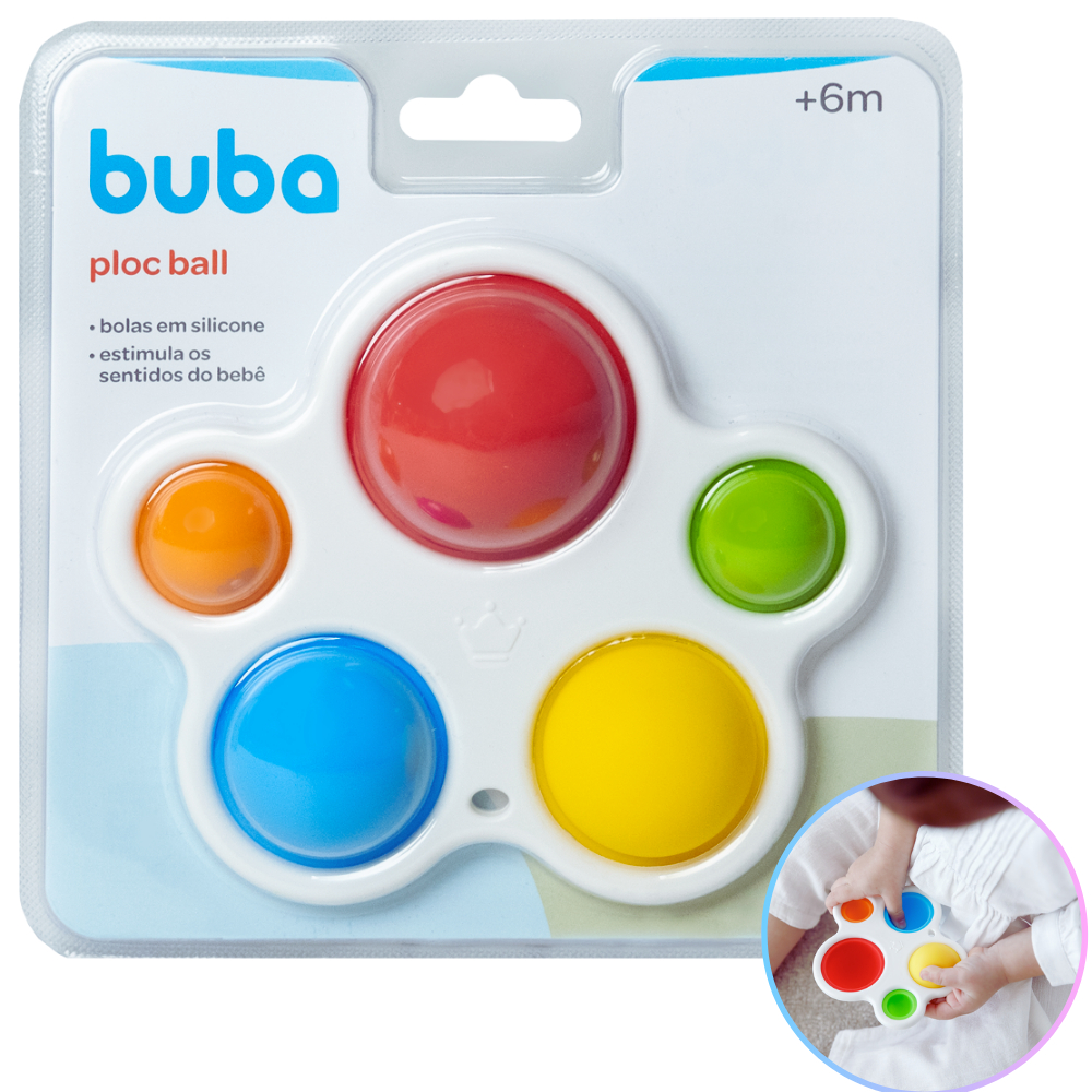 Brinquedo Bebê 6 Meses Ploc Ball Buba Original Atividade Bebe Bolas em ...