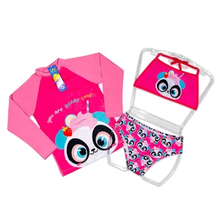 Conjunto Infantil UV Biquíni Completo + Blusa Proteção Solar
