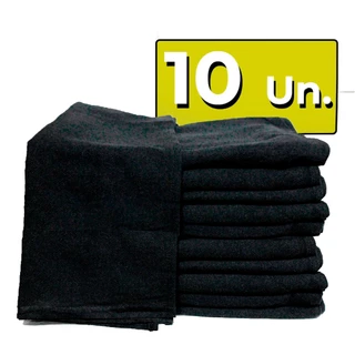 KIt Pano De Prato Preto Flanelado Com Bainha 10 Peças Lisa 100% Algodão Original Copa Para Artesanato Bordado