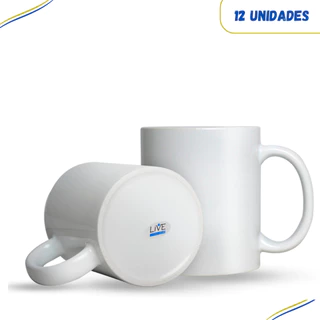Caneca Branca Resinada 325ml Live Sub - 12und