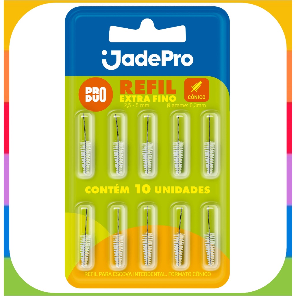 Refil Cônico Extra Fino para Escova Interdental JADEPRO (10 unidades)