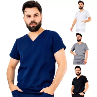 Blusa Camisa Scrub Masculina Várias Cores Manga Curta Pijama Hospitalar Cirúrgico Veterinário